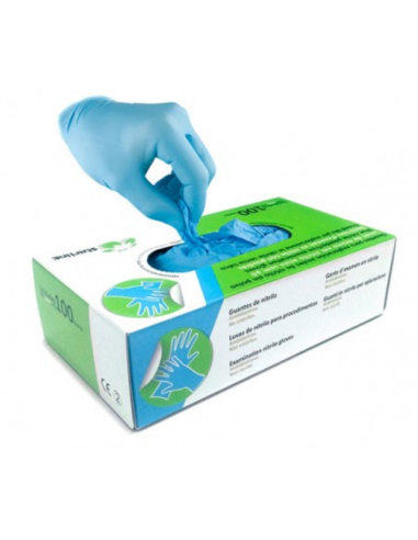 GUANTES NITRILO AZUL GRANDES 100U STARLINE