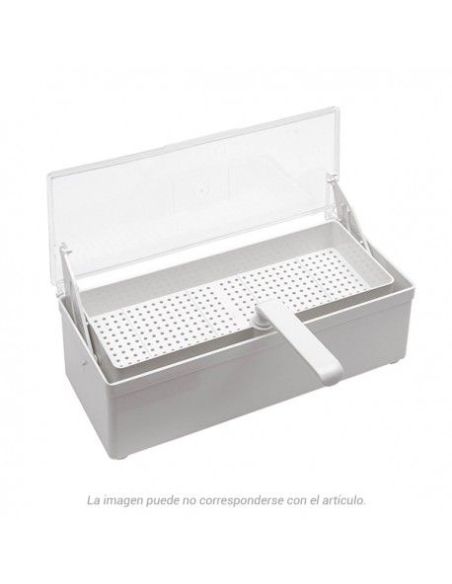 Cubeta plástica para desinfección y esterilización de instrumental médico