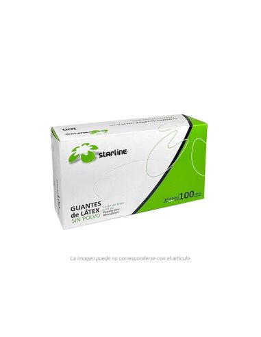 Guantes de látex sin polvo STARLINE Talla Grande (100 unidades)