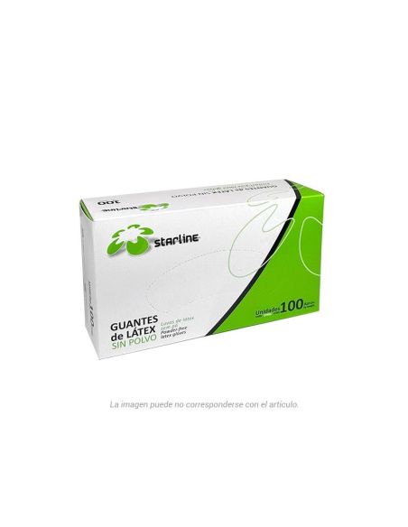 Guantes de látex sin polvo STARLINE Talla Grande (100 unidades)